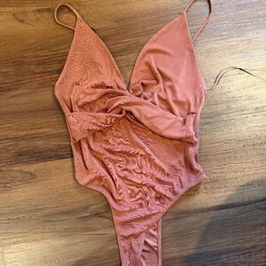 ASTR copper twist front bodysuit